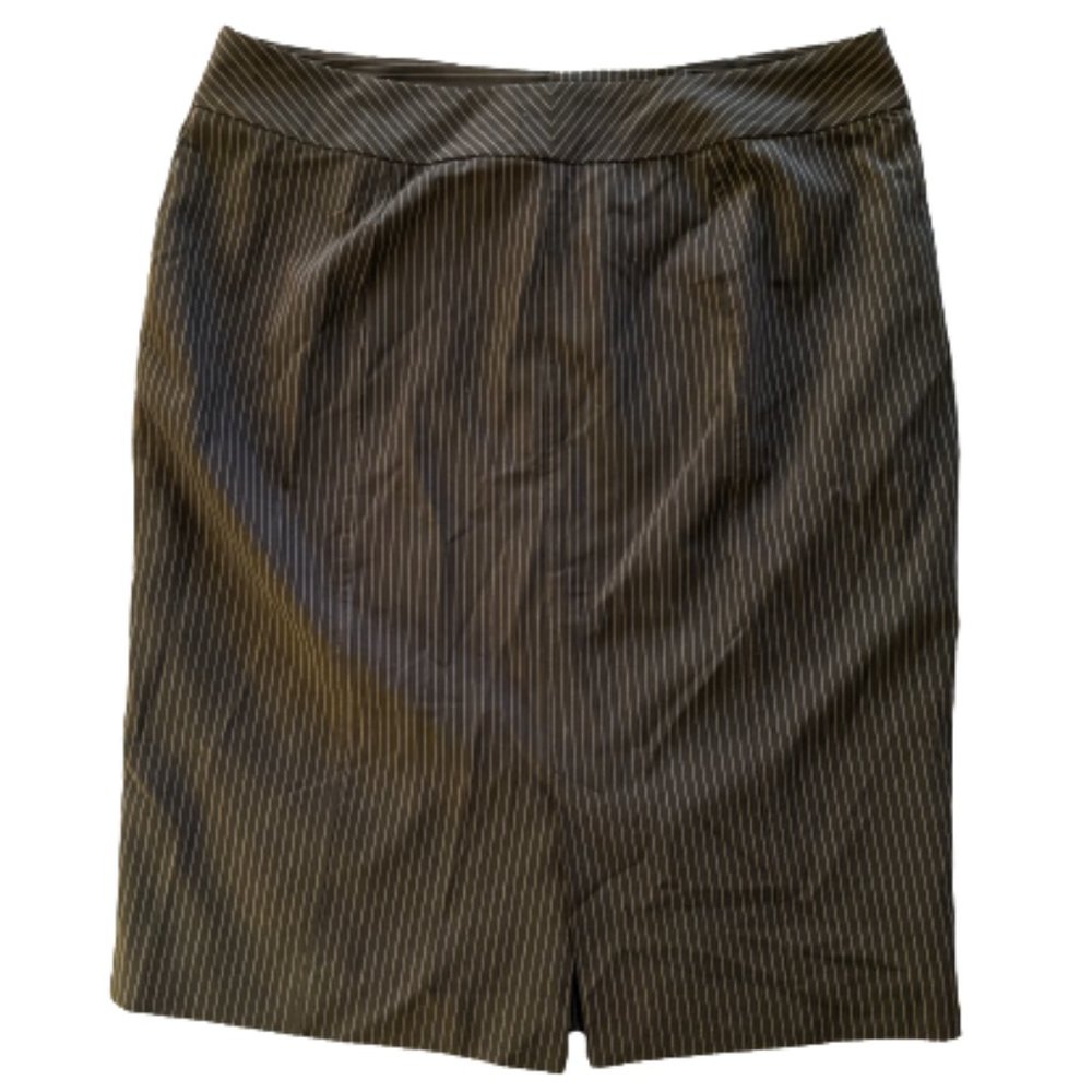 👗Worthington Black with White Stripes Straight Skirt (Size: 12)